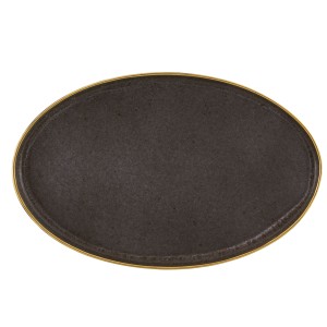 Тарелка овальная 41х26 черная Gold Stone Vista Alegre