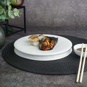 Блюдо для подачи d=22 см, фарфор,белый цвет, матовая поверхность, 