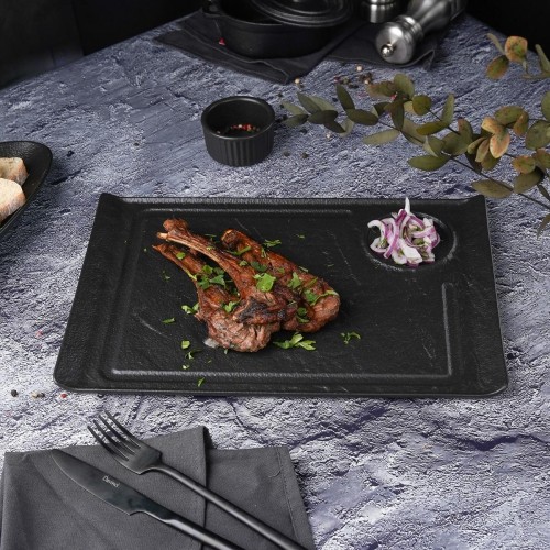 Блюдо для стейка  Black Raw Stellar 35*24*2,2 см, P.L. Proff Cuisine