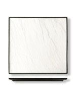 Блюдо квадратное 25*25 см, черное основание, фарфор, P.L. Proff Cuisine