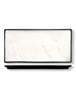 Блюдо с черным основанием 36*15 см, прямоугольное, фарфоровое, P.L. Proff Cuisine