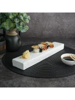 Блюдо для подачи 30*6*3 см,фарфор,белый цвет, матовая поверхность, 