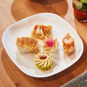 Блюдо для закусок Luminarc 21,5*19 см, стеклокерамика, белый цвет, ARC, Франция (/6/)