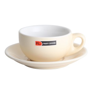 Чашка с блюдцем Barista (Бариста) 220 мл, бежевая, P.L. Proff Cuisine