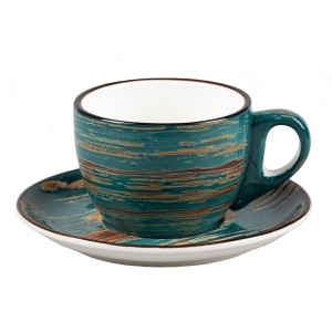 Чайная пара Texture Dark Green Lines 200 мл,  P.L. Proff Cuisine