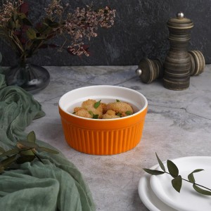 Креманка для запекания и подачи 12,5 см., 450 мл,оранжевая,  P.L. Proff Cuisine