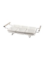 Подставка хромированная с шестью фарфоровыми блюдами, 39*20 см, P.L. - REG