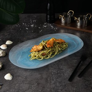 Тарелка-блюдо, матовое 36*20 см, h=3 см,материал cтекло,серия 