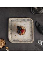 Тарелка квадратная 19*19 cм, фарфор,серия 