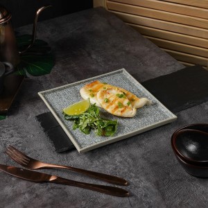 Тарелка квадратная с покрытием 20*20 см, Glossy Stone Untouched Taiga,  P.L. Proff Cuisine