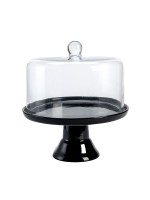 Тортовница на ножке со стеклянным колпаком h=28 d=27 P.L.-BarWare