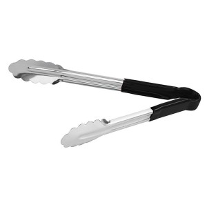 Щипцы 30см с черной пластиковой ручкой