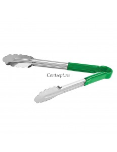 Щипцы 30см с зеленой пластиковой ручкой
