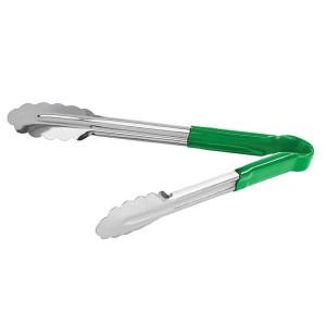 Щипцы 30см с зеленой пластиковой ручкой