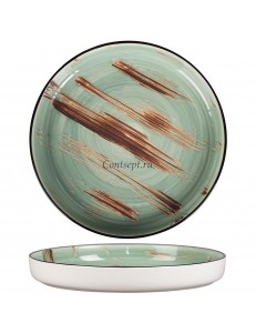 Тарелка с бортом 28 см серия Texture light green circular фарфор PL Proff Cuisine