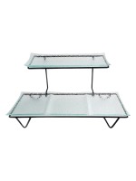 Сет из двух стеклянных блюд для выкладки на металлическом основании 38*22*19 см  P.L.