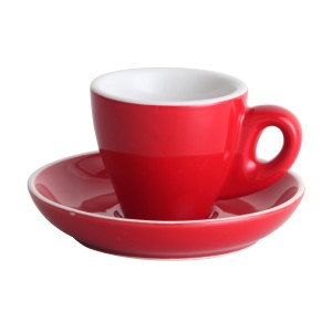 Чашка с блюдцем Barista (Бариста) 80 мл, красная, P.L. Proff Cuisine