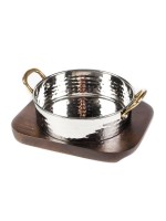 Сковородка Hammered на деревянной подставке, d 14 см, нержавейка, P.L. Proff Cuisine