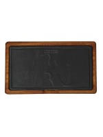 Блюдо прямоугольное 15,5*23,5см. чугун на д/подставке LAVA