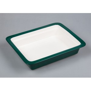 Гастроемкость 1/2-65 (32,5*26,5*6,5 см), зеленый борт, фарфор, P.L. Proff Cuisine