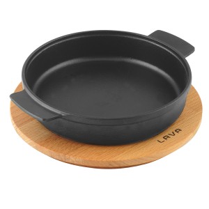 Сковорода круглая с ручками чугун на д/подставке d=17см.  LAVA