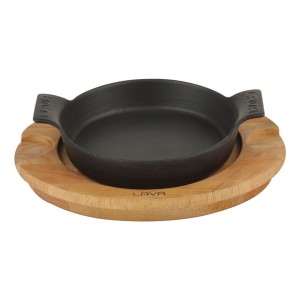 Сковорода круглая с ручками чугун на д/подставке d=18см.  LAVA