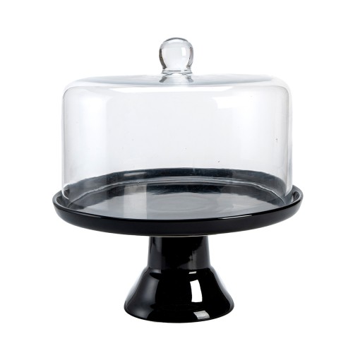 Тортовница на ножке со стеклянным колпаком h=28 d=27 P.L.-BarWare