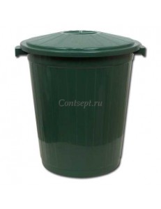 Бак мусорный с крышкой 60л зеленый Россия