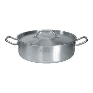 Кастрюля низкая с крышкой 16 л, 40*13 см, нержавеющая сталь, P.L. Proff Cuisine