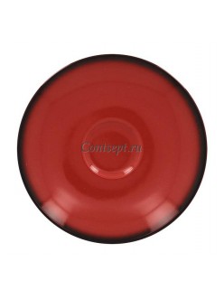 Блюдце 13 см  для чашки 90мл красное фарфор RAK серия LEA