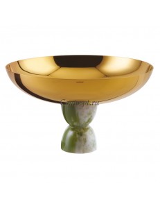 Чаша золотого цвета 26х15,3см зеленая ножка  Sambonet Madame