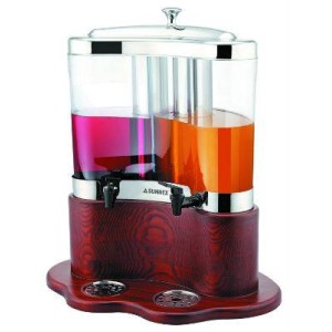 Диспенсер для напитков двойной с деревянным корпусом 2х5л 47х33,5х53см