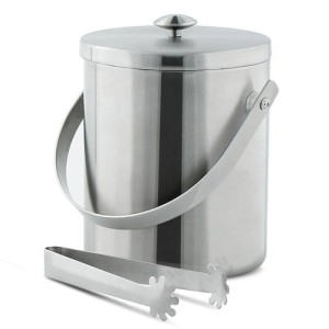 Емкость для льда с щипцами 1000мл нержавеющая сталь