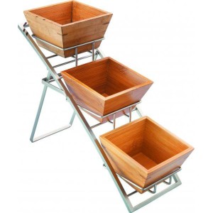 Этажекра 33х15х31см нержавеющая сталь на 3 блюда 13х13х8см Этажекра 33х15х31см нержавеющая сталь на 3 блюда 13х13х8см