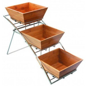 Этажекра 60х25х45см нержавеющая сталь на 3 блюда 24х24х11см Этажекра 60х25х45см нержавеющая сталь на 3 блюда 24х24х11см