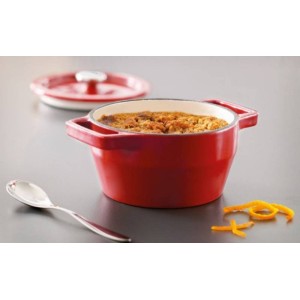 Кастрюля порционная 450мл 12см красная круглая чугун Кастрюля порционная 450мл 12см красная круглая чугун