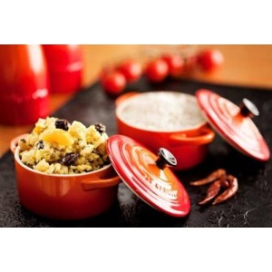 Кастрюля порционная 450мл 12см оранжевая круглая чугун Кастрюля порционная 450мл 12см оранжевая круглая чугун