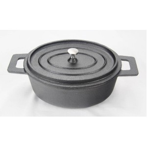 Кастрюля порционная овальная для подачи 950мл 18х14см чугун