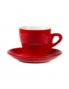 Кофейная пара 280мл красный цвет серия Barista фарфор PL Proff Cuisine