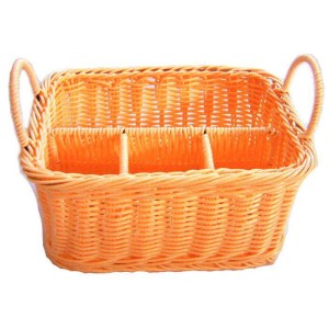 Корзина для столовых приборов 4 отделения 25х19см полиротанг