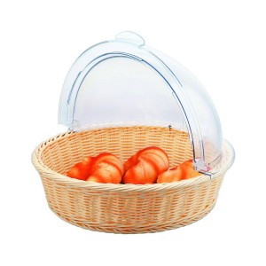 Корзина с крышкой ролл-топ круглая 40см полиротанг