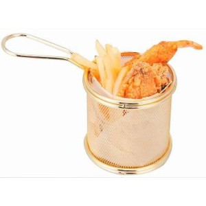 Корзинка для подачи 9х9х9см цвет золотой нержавеющая сталь Корзинка для подачи 9х9х9см цвет золотой нержавеющая сталь