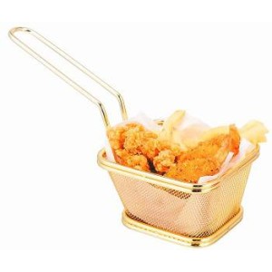 Корзинка для подачи золотого цвета 10,5х9х6,5см нержавеющая сталь Корзинка для подачи золотого цвета 10,5х9х6,5см нержавеющая сталь