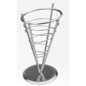 Корзинка конусная для подачи снеков на подставке 12,7х22,9см нержавеющая сталь Корзинка конусная для подачи снеков на подставке 12,7х22,9см нержавеющая сталь