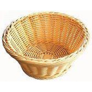 Корзинка пластиковая 18,5х7,5см круглая бежевая