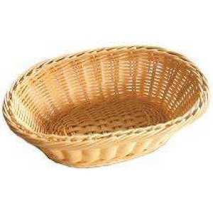 Корзинка пластиковая 23,5х15х7см бежевая овальная
