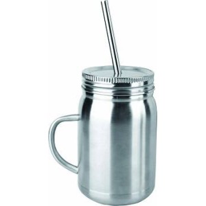 Кружка для коктейлей 650мл с трубочкой