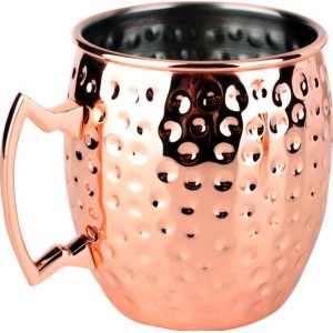 Кружка медная 500мл чеканная сталь с медным покрытием