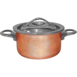 Мини кастрюля 400мл 10х5,8см нержавеющая сталь  с медным покрытием