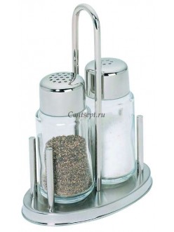 Набор для специй 2 предмета соль/перец на подставке Cardamom нержавеющая сталь стекло